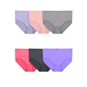 Fruit Of The Loom Womens Plus Fit for Me 360 Cotton Stretch Brief Panty 6 Pack