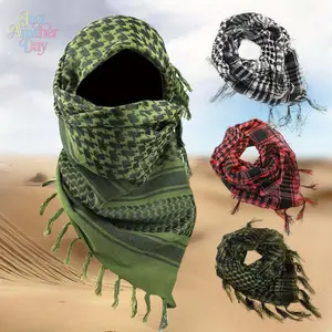 Arabian headscarf network silk thousand bird grid square scarf knitting tactics outdoor camping desert fringed scarf ethnic wind
