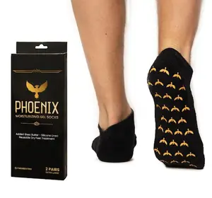 Moisturizing Gel Socks for Men - Extra Large - 2 Pairs - with Shea Butter - Paraben Free - Reuseable Moisturizing Socks - Phoenix Foot Peel™