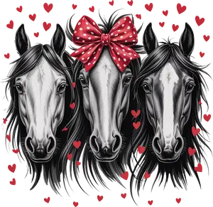 DTF Transfer – DG Horses Hearts Multi Sizes