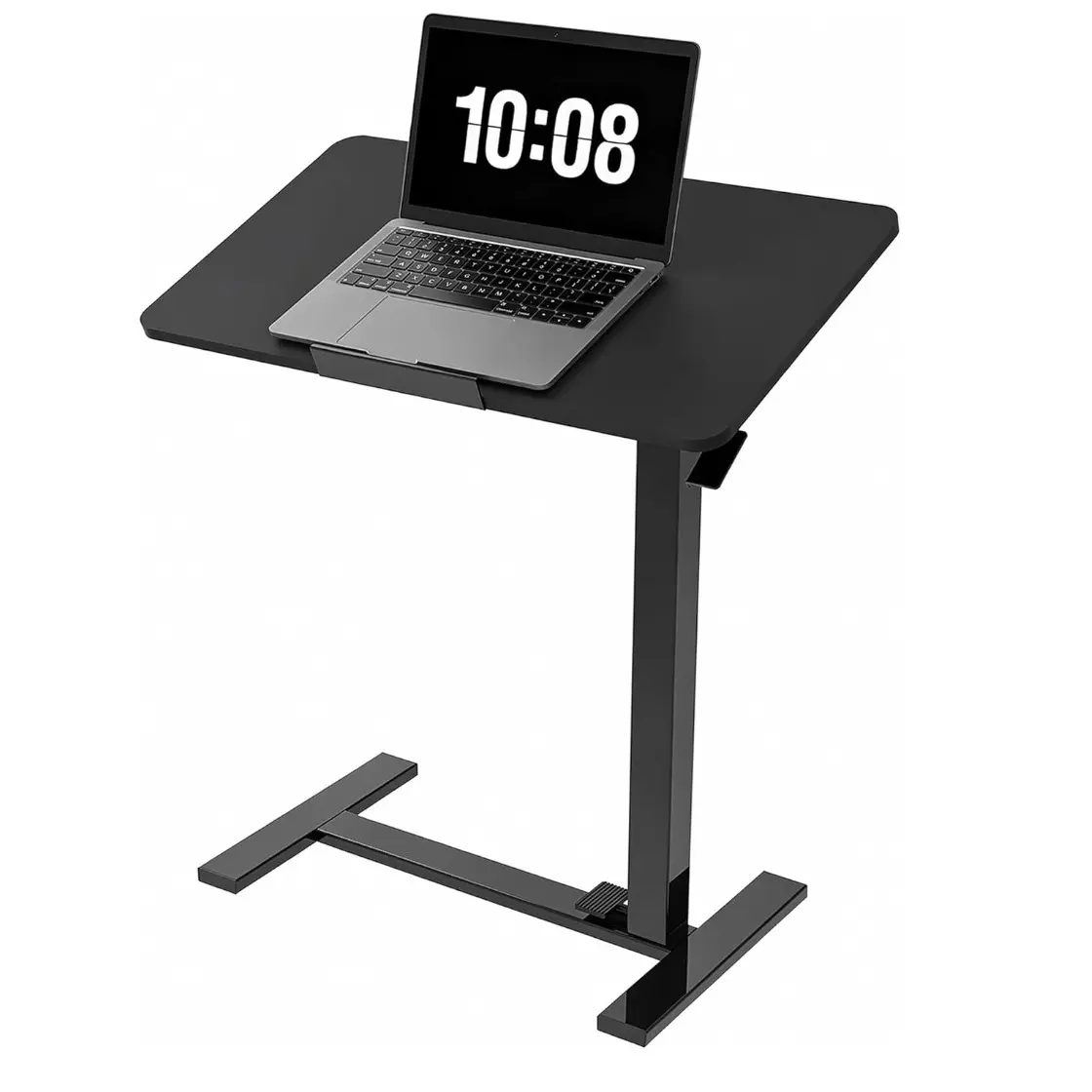 Rolling Laptop Desk with Height Adjustment – 22" Portable Side Table for Bed, Couch, Living Room – Mobile Computer Cart with Silent Casters, Space-Saving Design for Small Apartments