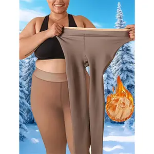 Fleece Lined Leggings, Women'S Winter Warm Pantyhose, Soft Stretch, Comfortable, Fashionable, High-Waisted Design Leggings