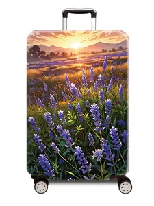 Thickened Luggage Protector Cover, Landscape Series Pattern, Suitable for Business Travel Vacation, Fits 20-28 Inch Suitcases, Travel Essentials Carryall