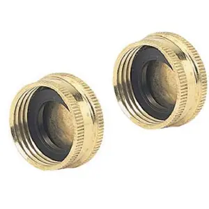 Green Thumb Brass Hose Caps, 2 Per Pack