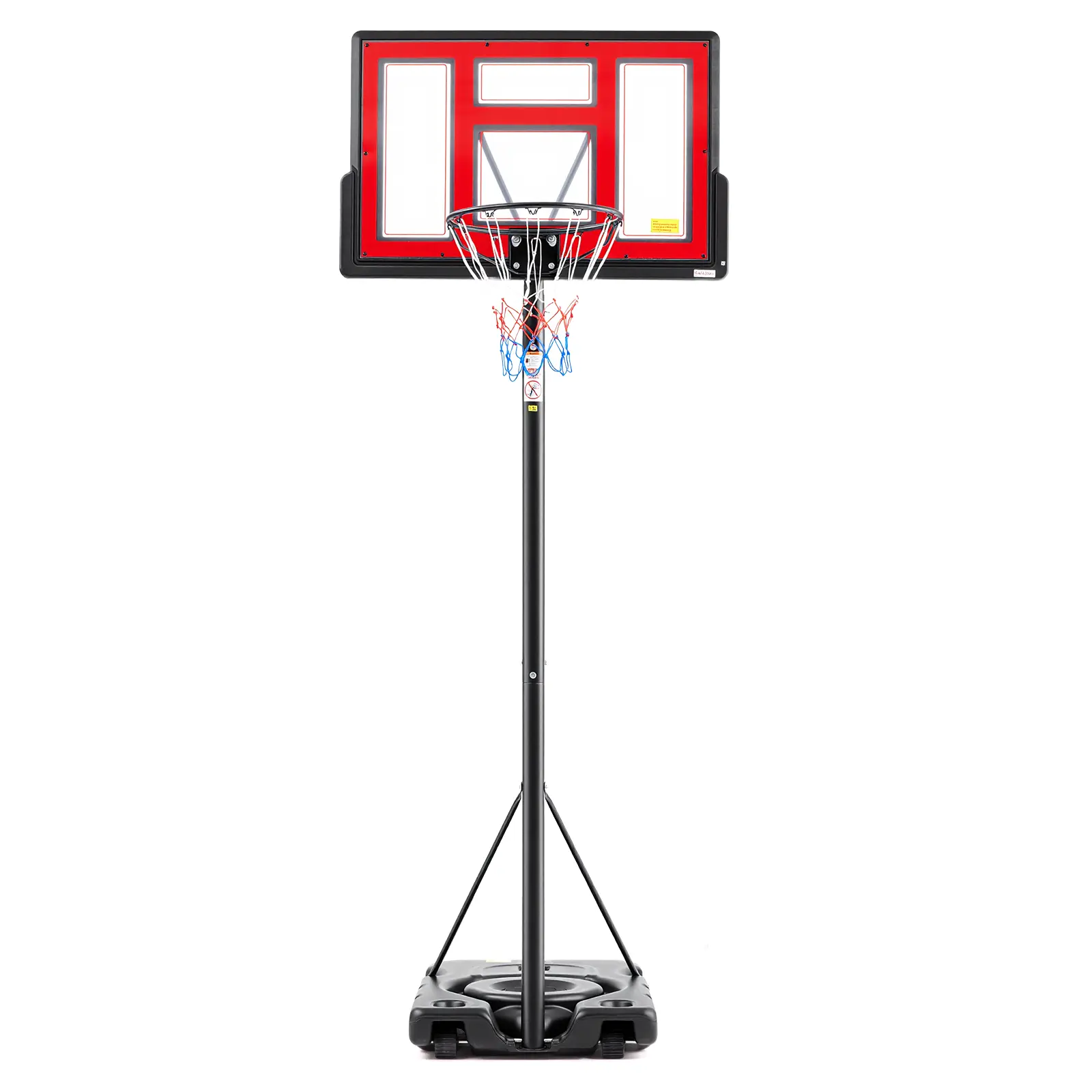 6.1-10FT Portable Basketball Hoop Outdoor for Adult, Adjustable Height 44 Inch Shatterproof Backboard w/Shock Absorbent Rim, Fillable Base, 2 Wheels for Swimming Pool/Indoor