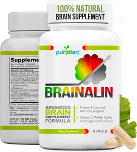 Puridian Brainalin Cognitive Support Capsules – Brain Health Formula for Students, Professionals & Adults 50+ – Non-GMO, Stimulant-Free Natural Healthcare