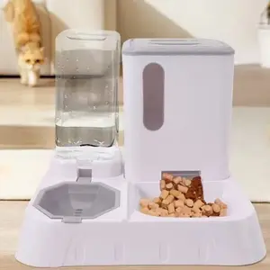 Automatic Cat Feeder with Water Bowl, 2-in-1 Pet Food and Water Dispenser, Programmable Timed Release for Cats and Small Dog