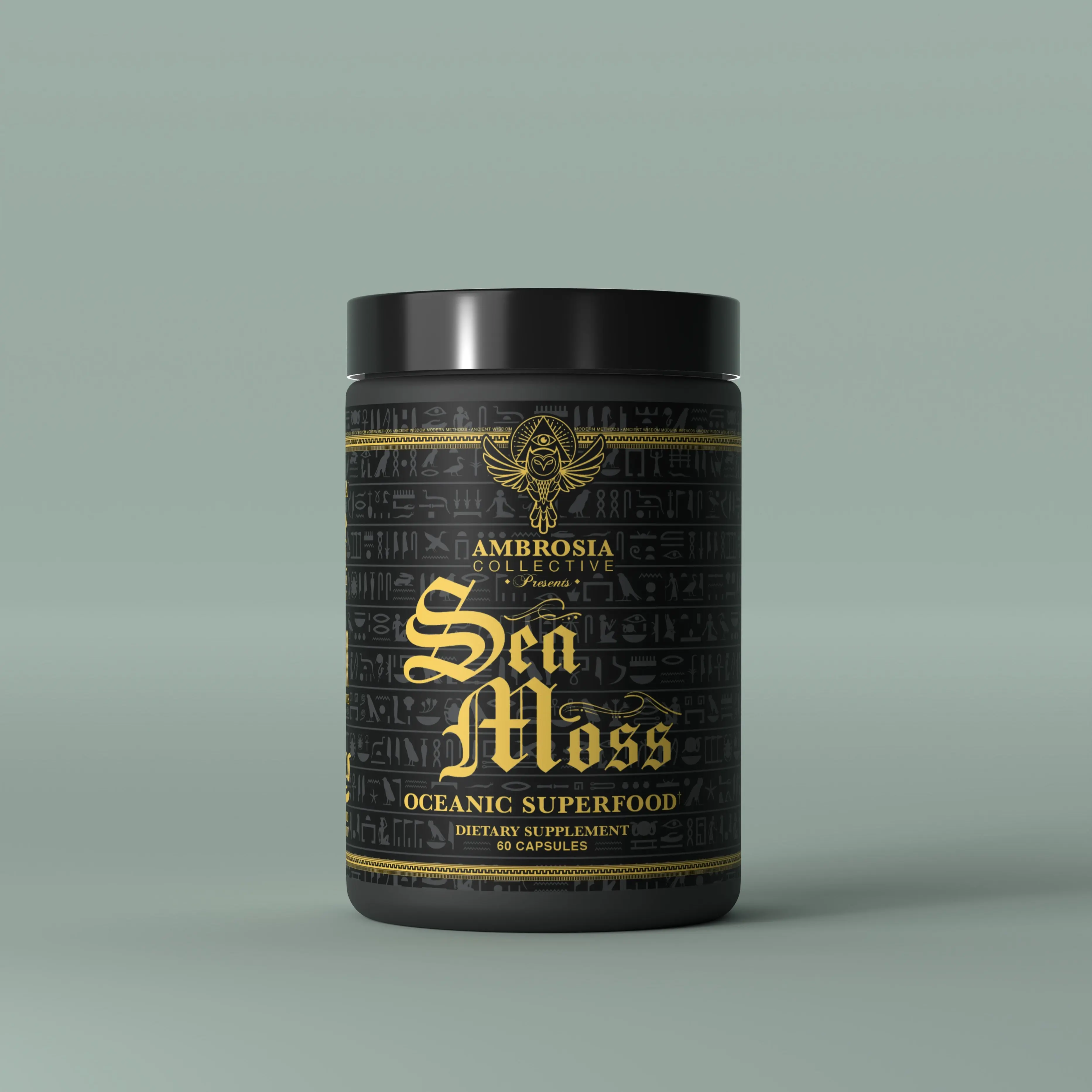 Ambrosia Irish Sea Moss Capsules | High Dose 500 mg/Serving | Made with Organic Sea Moss | Veggie Capsules Antioxidant Rich Supplement Herbal Wellness Blend Fitness Healthcare Edible