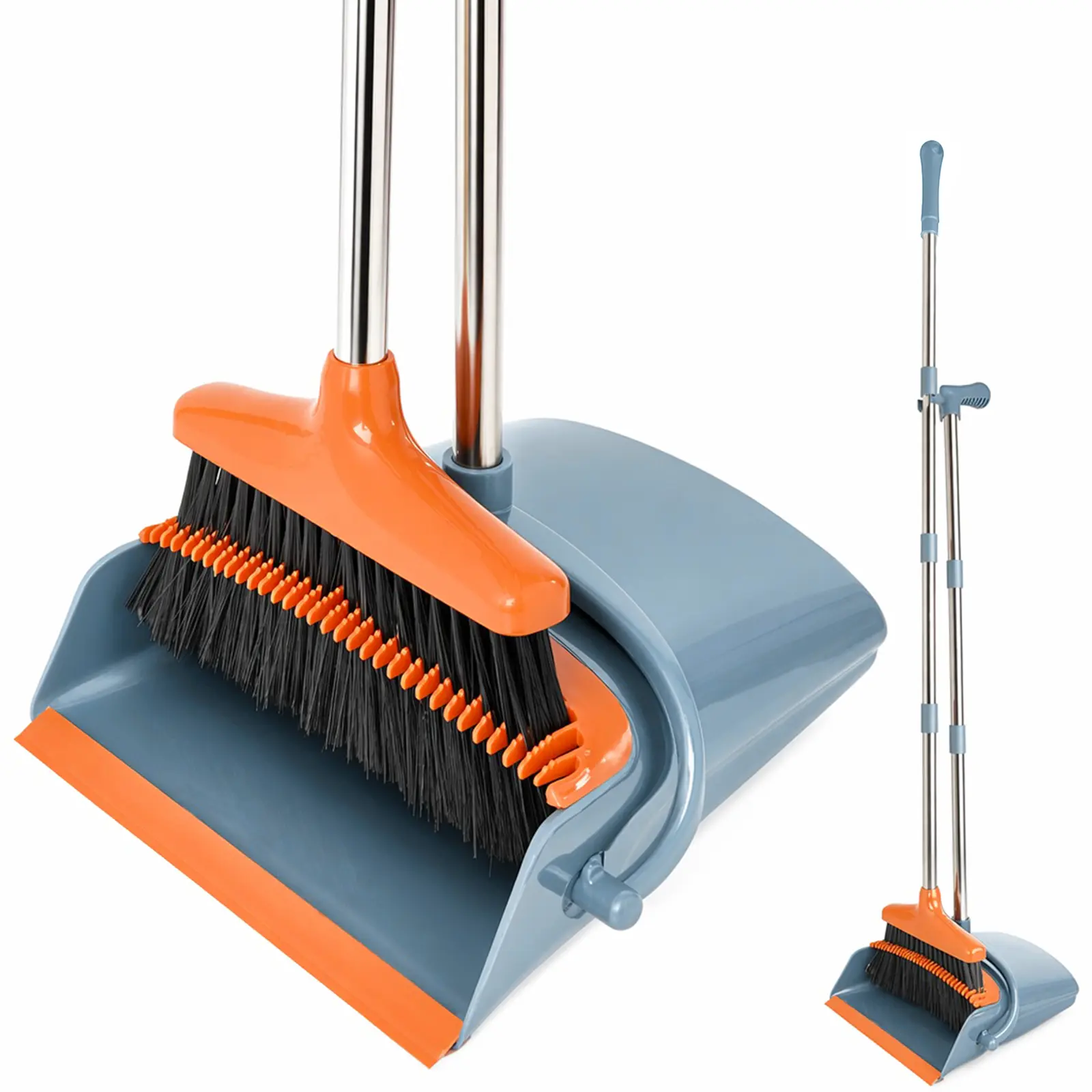 Upgrade Broom and Dustpan Set for Home, Broom with Dustpan Combo Set, Large Size and with Long Handle, Upright,Ideal for Indoor Outdoor Garage Kitchen Room Office Lobby Use (Black&Red)#HomeEssentials  #Backtoschool