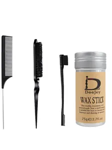 Summer 2024 Simple Basic Wig Styling Comb and Tail Comb Hair Brush with Double Sided Edge & Hair Wax Stick Set, Professional Hair Styling Tools for Women, Hair Styling Combs