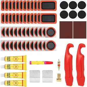 80 count  Tire Repair Kit, Self-Adhesive  Tire Patch Kit,  Tool Kit with Portable Storage Box and Valve Converter,  Repair Kit for Mountain Bikes, Commuter Bikes,