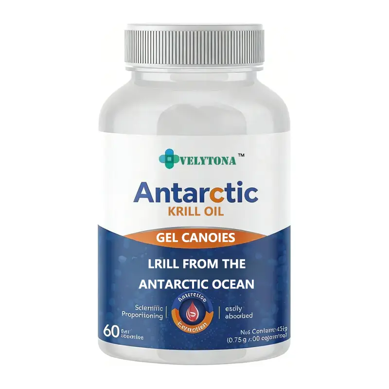 VELYTONA Antarctic Krill Oil Vitamin Healthcare Supplement - 500mg, 60 Softgel Capsules with EPA, DHA Omega-3, Phospholipids, Astaxanthin for Adults