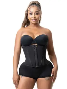 Women's Basic High Compression Stage 4 Post-Op Waist Cincher Shapewear - 15-Steel-Bones Hourglass Trainer, High-Stretch Breathable Fabric, Zip Closure, Post-Op Support, Dress-Compatible Slimming/Toning/Snatched Shapewear Tops
