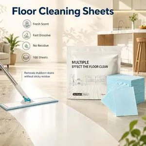 【Summervibes】100 Pcs Floor Cleaning Sheets, Multi-Surface Mop Soap for Hardwood & Tile Floors, Deep Clean Biological Enzyme Tablets with Long-lasting Camellia Fragrance, Pet Friendly & No Residue, Floor Cleaner