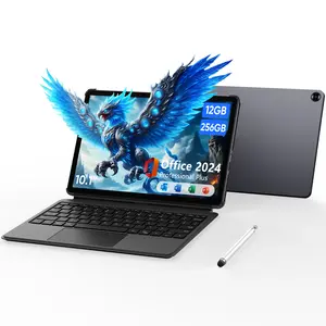 2-in-1 Tablet/Laptop (2025), 10.1" Windows 11 Pro Tablet PC with Keyboard and Stylus Pen, 12GB RAM 256GB SSD, Intel Core Processor, MS Office 2024 Included, BT5.0 WiFi, USB A, Type-C, Micro HDMI Chip Digital Touchscreen for students