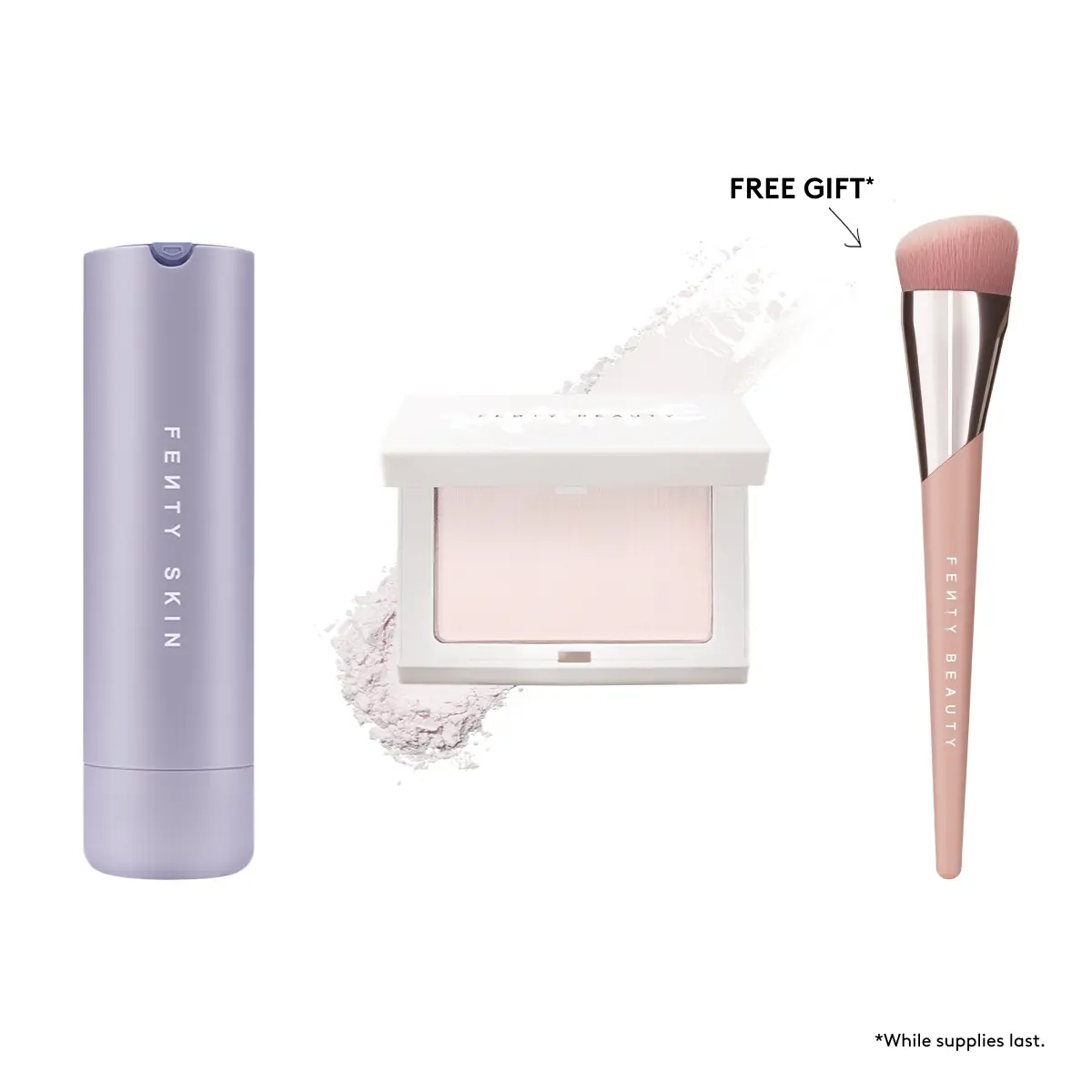 Fenty Beauty Glow N Set Essentials: Hydra Vizor Huez Refillable Tinted SPF 30 Moisturizer + Invisimatte Instant Setting & Blotting Powder Fenty Beauty Glow N Set Essentials: Hydra Vizor Huez Refillable Tinted SPF 30 Moisturizer + Invisimatte Instant Setting & Blotting Powder