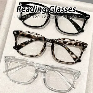 Women's Plastic Cat Eye Reading Eyeglasses, Reading Eyewear, Lightweight Durable Glasses, +1.0-4.0 Magnification, Clear Vision, Fashionable Square Frame, Suitable for Computers & Daily Use