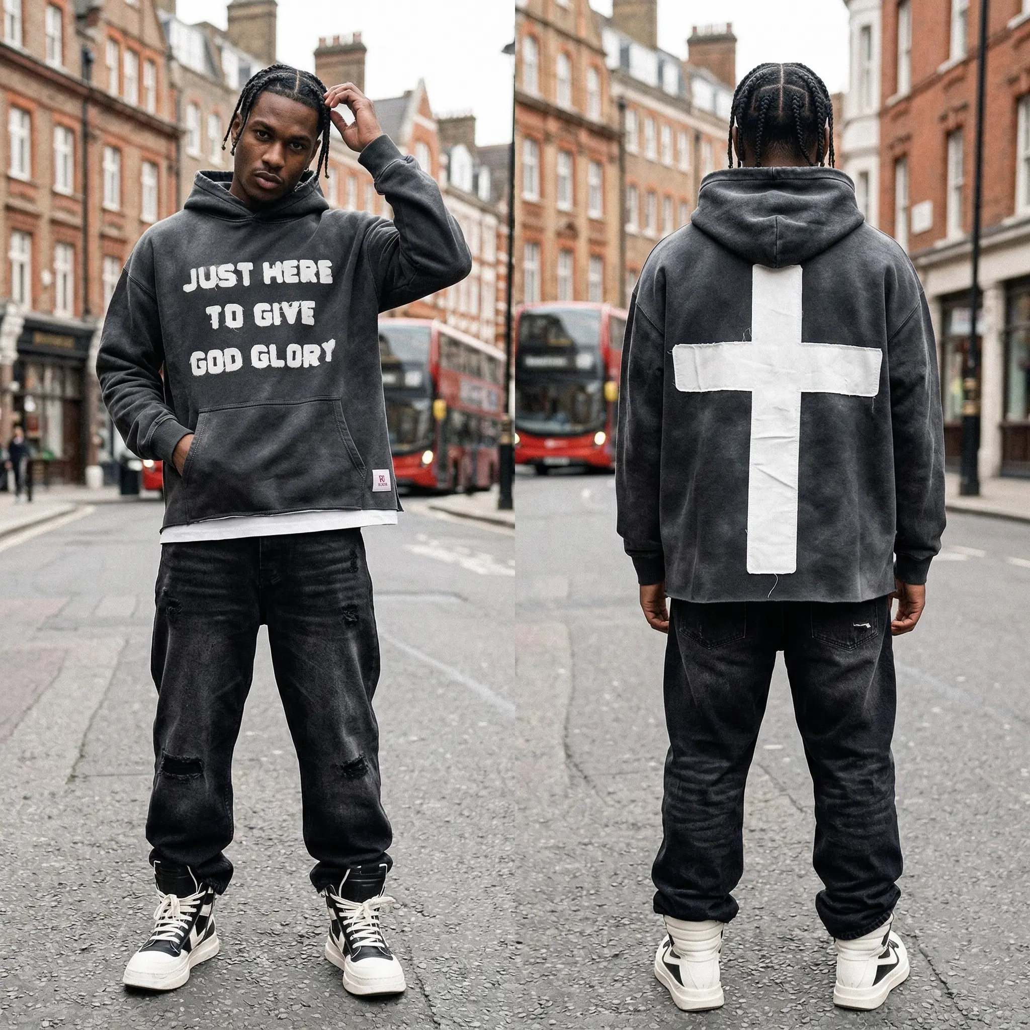 American Vintage Y2K Hoodie – 'Coming Only for the Glory of God' – Oversized Pure Cotton Unisex Pullover Sweatshirt