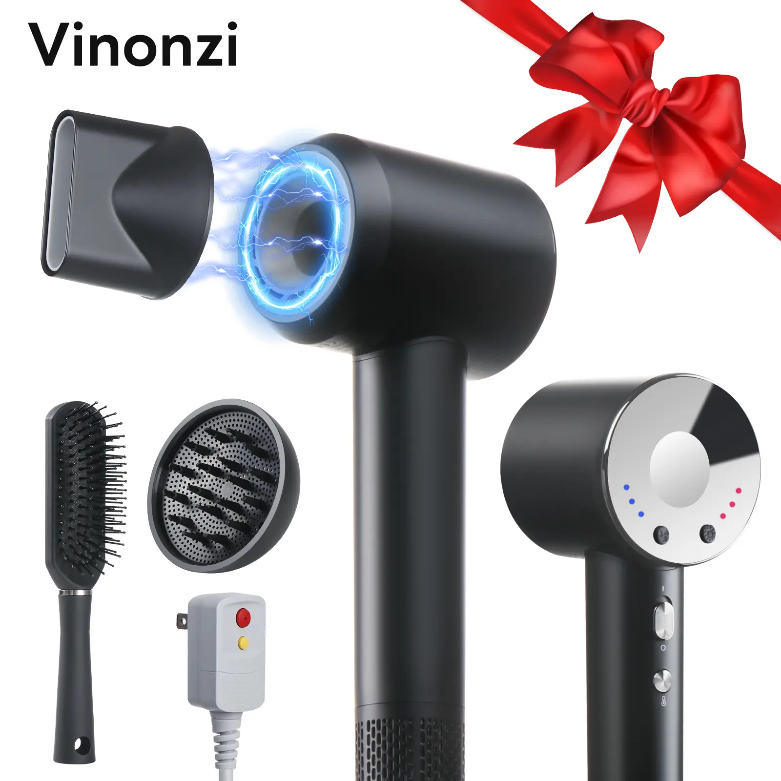 2025 Ionic Lightweight Hair Dryer Styler Kit - 1600W Power Salon Pro Compact Polycarbonate Device, 110000 RPM Low Noise Motor, Ionizer, Curl-Shaping Diffuser, Brush, Heat Protection, Fast Drying for Bouncy Blowout Hair & Curl Routine (Home Use Tool)