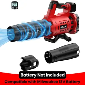 【No Batteries】Cordless Leaf Blower for Dewalt 20V Max Battery, For Milwaukee 18V Battery/ For Makita 18V Battery 480 CFM Electric Blower with Brushless Motor, 6 Variable Speed Up to 130MPH, Digital Display Control Handheld Blower for Lawn Care, Yard