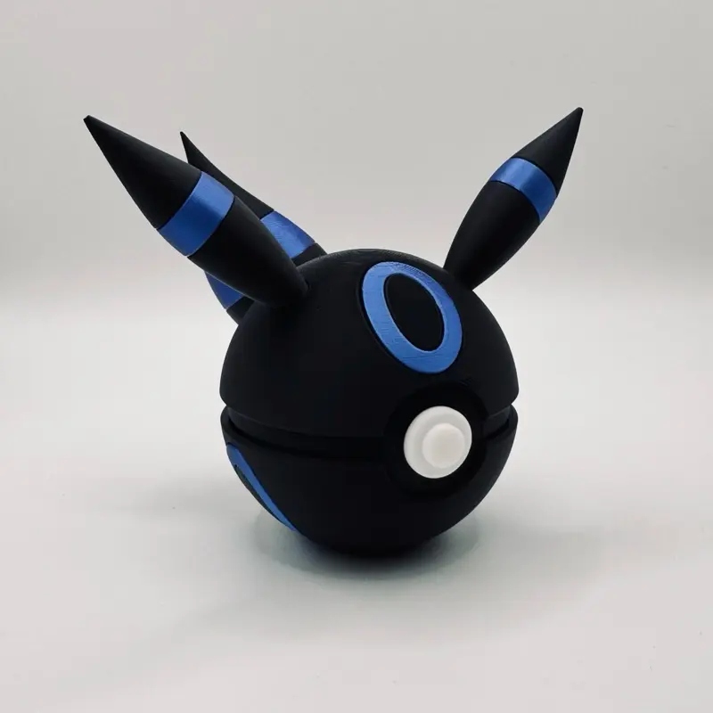 Shiny Umbreon-Inspired 3D Printed Poke Ball Pre Built Collectible