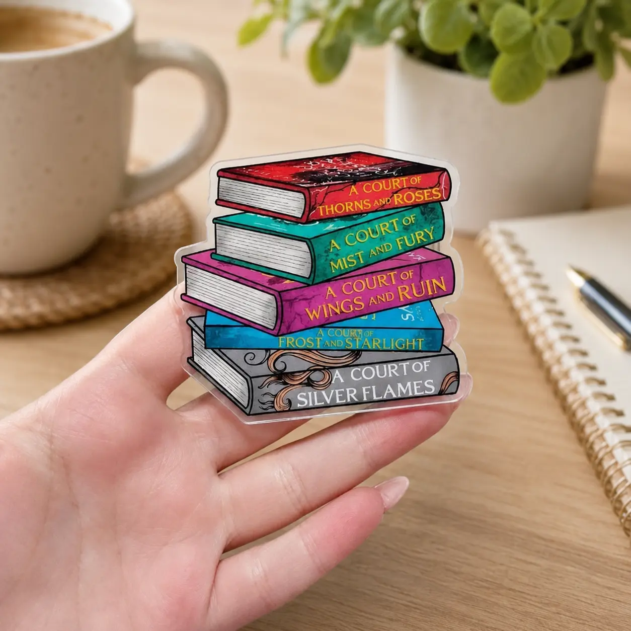ACOTAR Book Stack MagSafe Phone Grip Court Series Fantasy Romance Magnetic Kindle Holder Romantasy Fan Gift