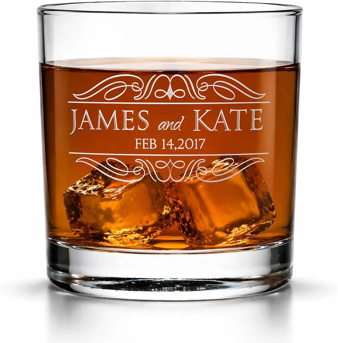 Etched Scotch Glass,Personalized Rocks Glass, Custom Whiskey Glass, Engraved Bourbon Glass, His and her name engraved scotch Glasses, Customized Snifter Glass
