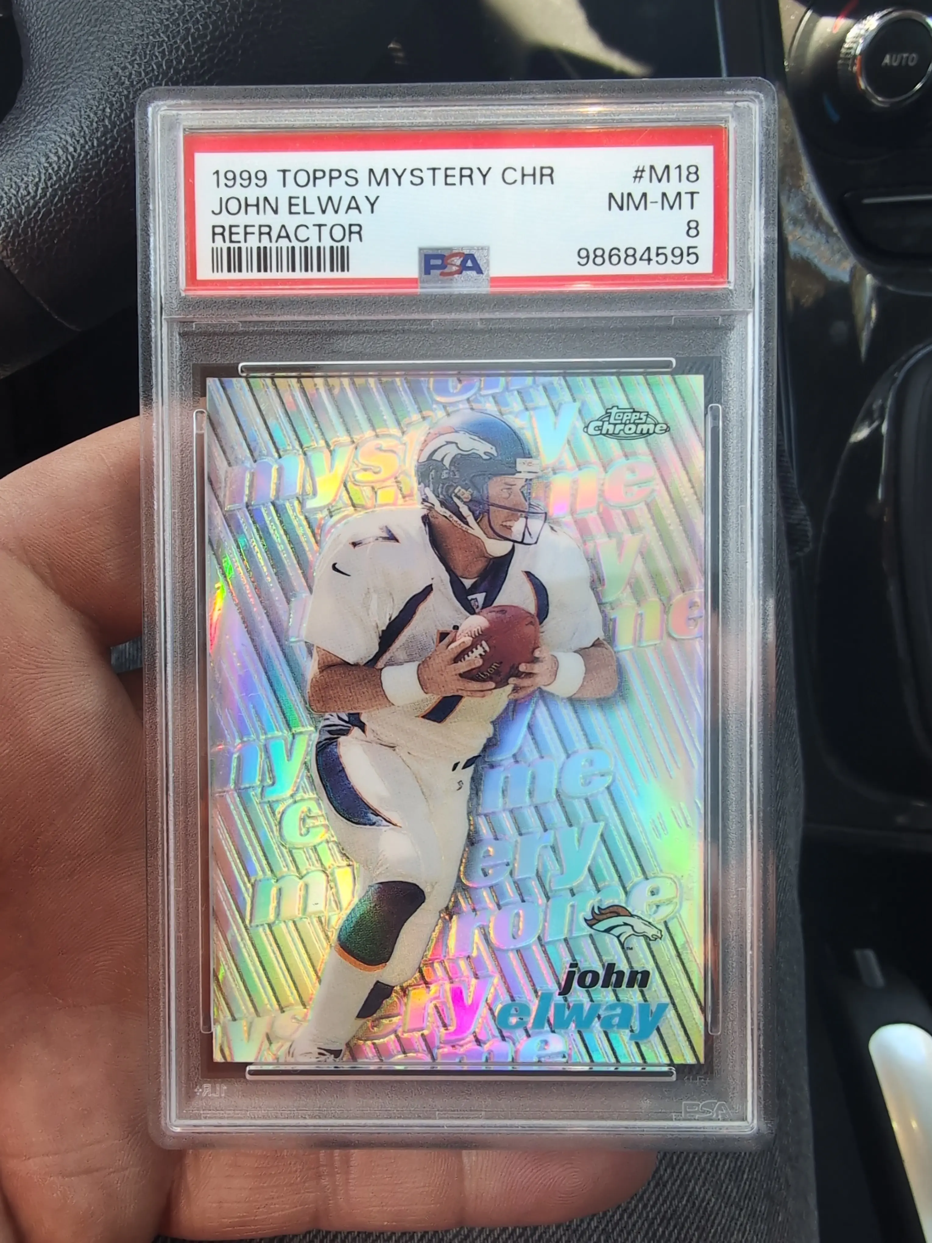 1999 topps mystery chrome refractor John Elway PSA slab