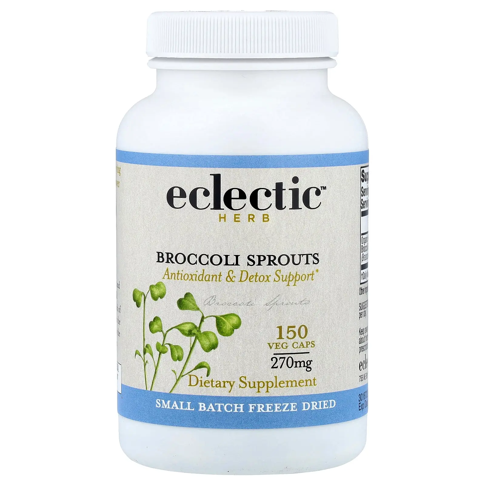 Eclectic Herb Broccoli Sprouts, Antioxidant & Detox Support, 270 mg, 150 Veg Caps