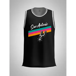 Unisex professional basketball jersey, featuring an icon-print sleeveless design with contrasting letters and numbers, suitable for both male and female basketball players. A great game gift.