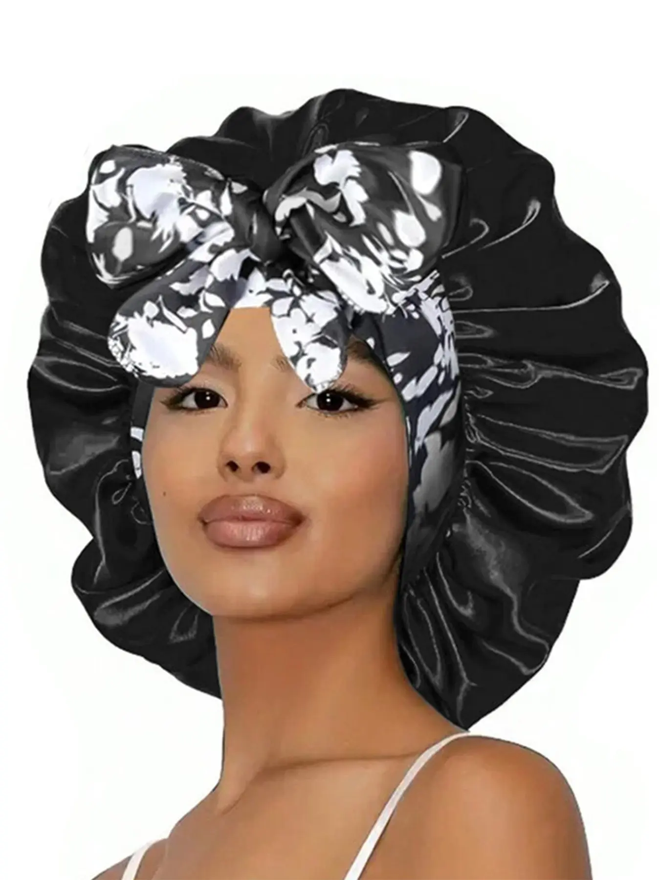 Women's Bow Decor Satin Sleeping Bonnet, Casual Comfortable Hair Care Bonnet, Soft Sleeping Bonnet for Women & Girls, Bonnets for Sleeping, Hair Cap for Sleep