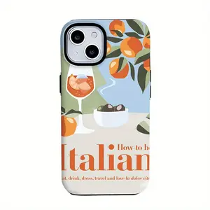 Italian Summer Cocktail Phone Case, Durable Dual Layer Anti-Drop, Compatible with iPhone 17-11,XR,XS,x,7,8, Designed for Relaxation