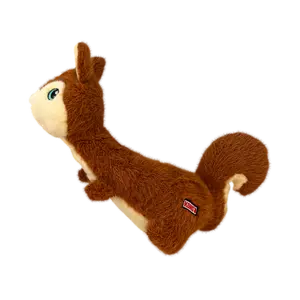 Kong Scruffs Squirrel Medium/Large Soft Plush Toy with Elongated Neck & Super-Squeaker