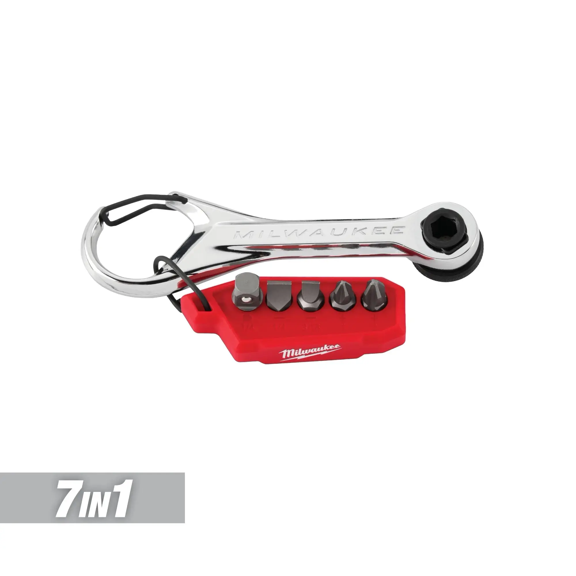 Milwaukee 7-in-1 Multi-Bit Mini Ratchet - 90 Teeth Multifunctional Tool, Tools and Gadgets, Wrench Adapter Multitools & Accessories, Multi-Purpose Multitools & Accessories