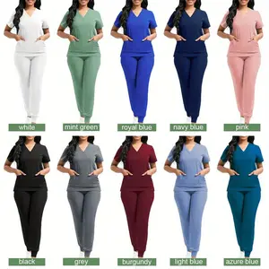 1 Piece Set Women Polyester Scrub Suit, Fitted Nurse Uniform with Patch Pocket, Beauty SPA, Nurse Work Accessories White Women Fitted Simple Women's Workwear