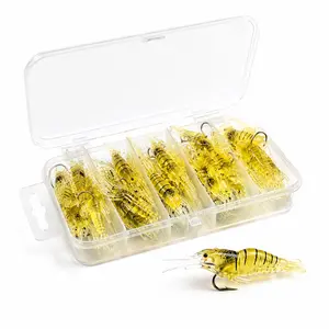 Soft Silicone Shrimp Fishing Bait with Lifelike Swimming Action for Bass Trout Redfish Fishing Tackle Set plastic fishing lure