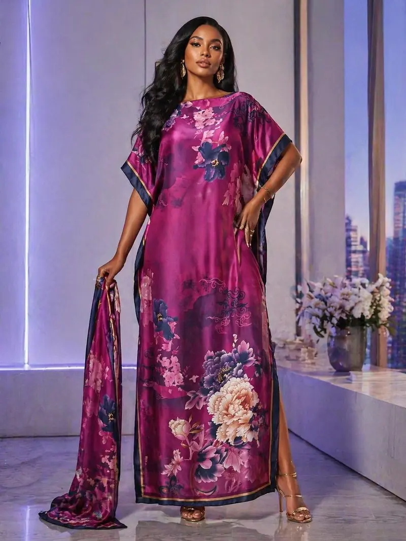 v neck maxi dress Multicolor Floral V-Neck Ruffle Maxi Dress