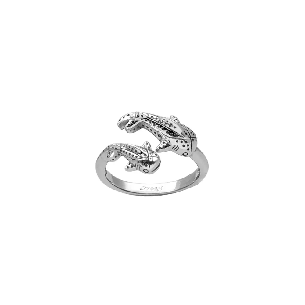 Whale Shark With Baby Sterling Silver Wrap Ring