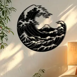The Great Wave Metal Wall Art, Artistic Wave Pattern Wall Decor, Modern Home Decor, Wall Hanging Ornament for Home Living Room Bedroom, Home Decor, Room Decor