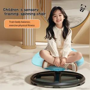 Kids Sensory Spinning Chair – Durable Plastic & Metal, Enhances Coordination & Focus for Autism & ADHD, Ideal for Home or School Use, Red Educational Toy & Exercise Equipment 2-in-1