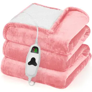 Greenoak Heated Blanket Electric Throw 50"X60", Heating Blanket with 10 Heat Levels 8 Hours Auto-Off,Fleece Soft Christmas Blanket,Gifts for Grandma Seniors Mom