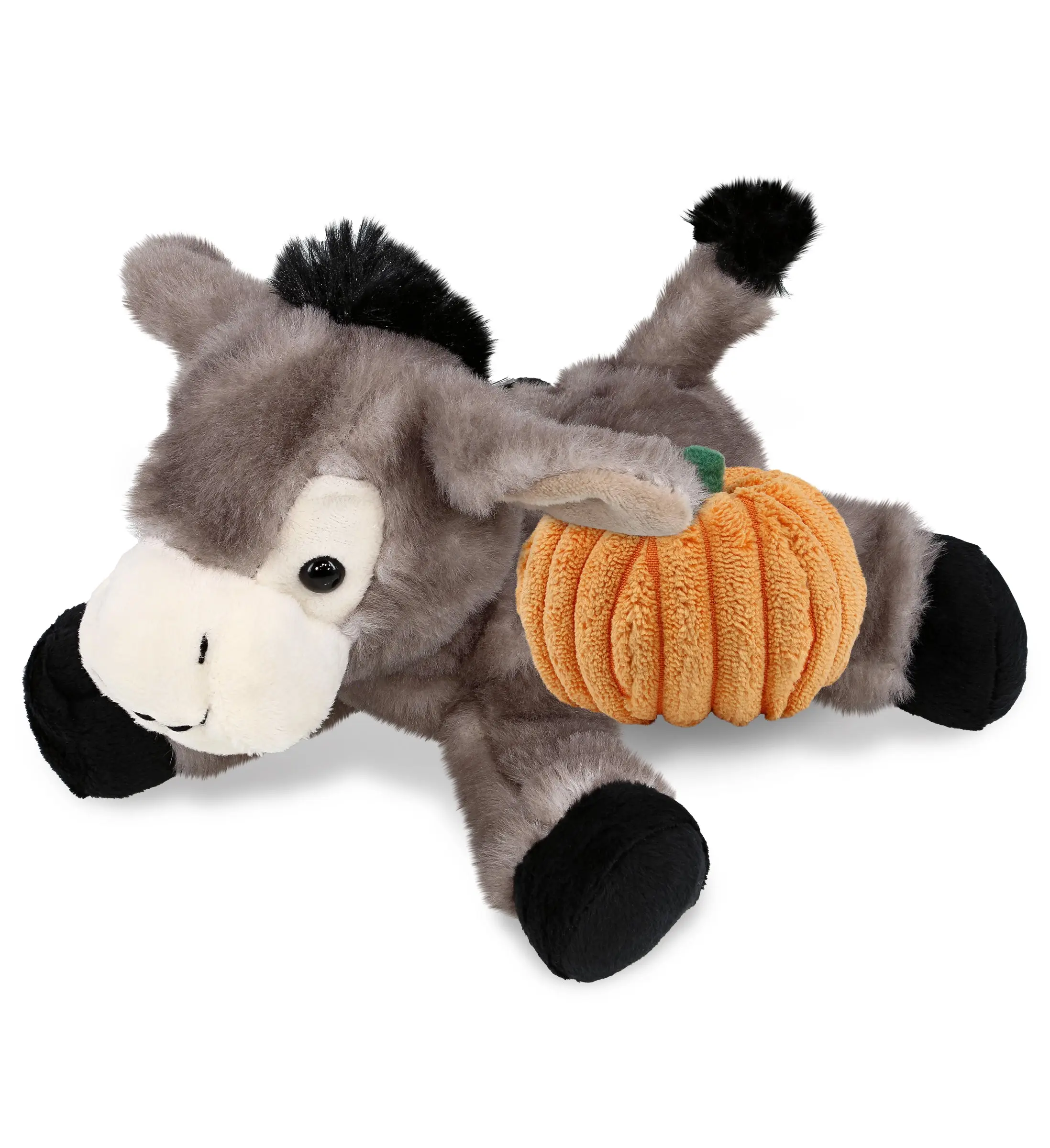 PLUSH PUMPKIN - SUPER SOFT PLUSH - LYING GREY DONKEY