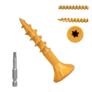 Deck Screws 1 Inch,  Screws #81, 300 count, Tan Rust Resistant Epoxy Coated, Outdoor Decking Screws, Torx/ Drive  Deck Screw, T25  Bit Included, for Timber, Fence