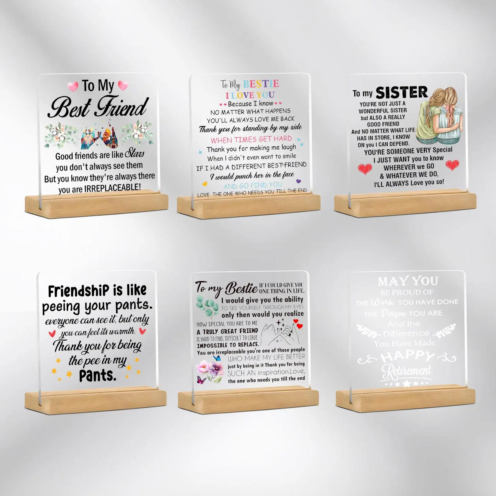 Acrylic Puzzle Desktop Decoration, 1/6 Counts Creative Desk Ornament, Desk Decoration for Home & Office, Novelty Desk Decor Gift, Home Decor Products