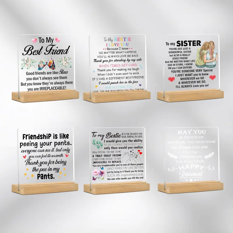 Acrylic Puzzle Desktop Decoration, 1/6 Counts Creative Desk Ornament, Desk Decoration for Home & Office, Novelty Desk Decor Gift, Home Decor Products