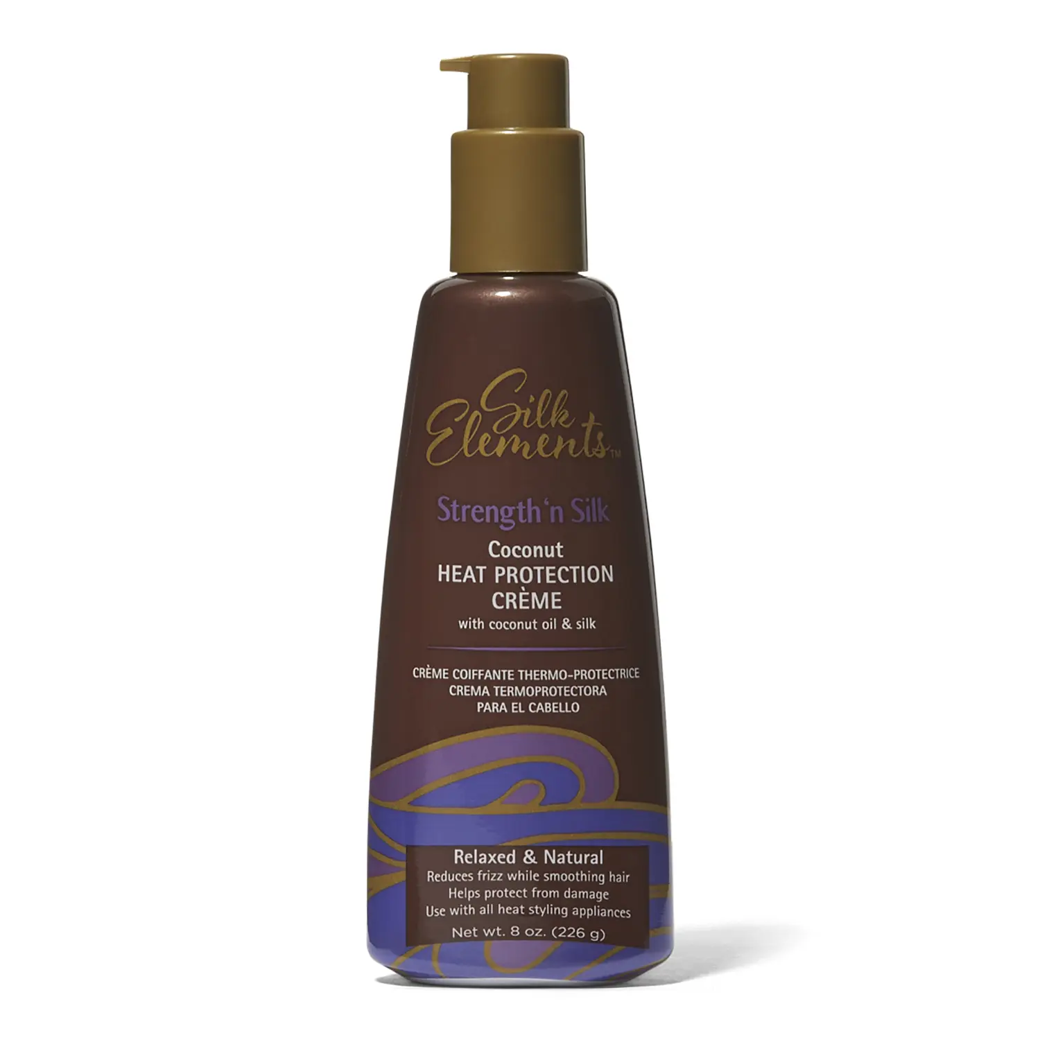 Silk Elements Heat Protection Creme, AntiFrizz, Smoothing, Coconut Oil and Silk, Relaxed or Natural Hair
