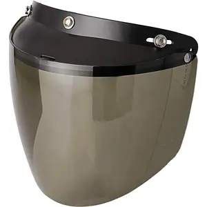 3-Snap Visor for Open Face Motorcycle Helmet Wind Shield Flip Up Down (Light Smoke)