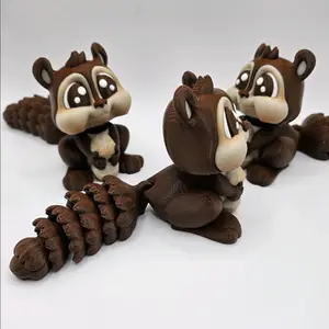 Flexy Squirrel Figurine - Lifelike Animal Ornament for Home Decor Lover Nature