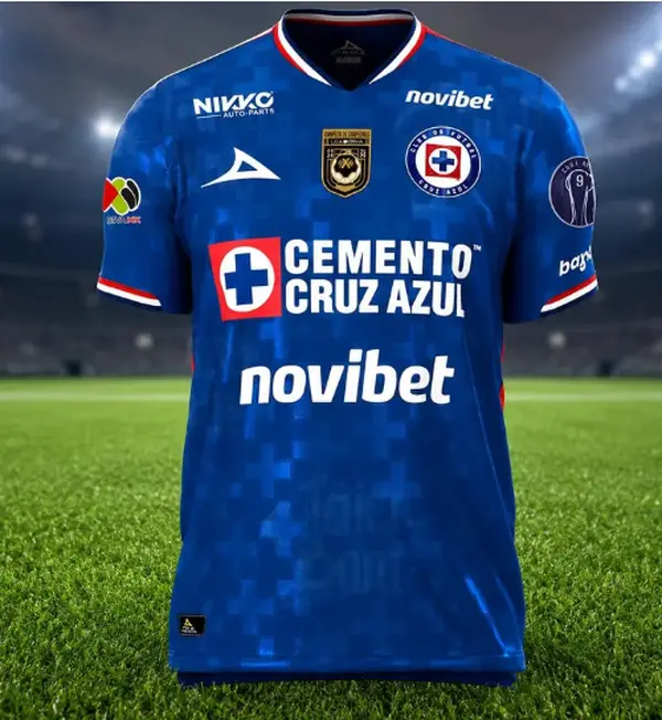 Cruz Azu1 25/26 Home Blue Jersey, Liga MX Short Sleeve Soccer Shirt for Men and Women, Fan Edition Kit