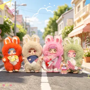 Kebidou Rabbit Treasure Street Series Plush Blind Box , 6+2 Hidden Collectible Figurines